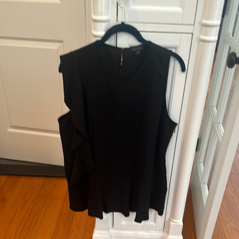 Ann Taylor Sleeveless Women’s A-Symmetrical Blouse w/Ruffle Detail